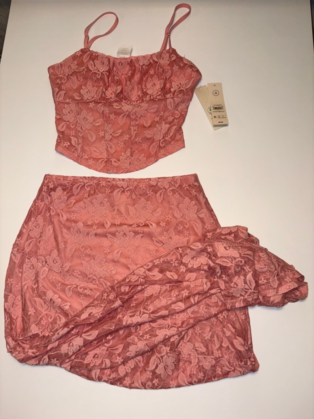 No Boundaries Dusty Rose Lace Maxi Skirt Set
